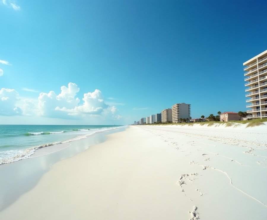 Wide beach and beachside condos in Daytona Beach