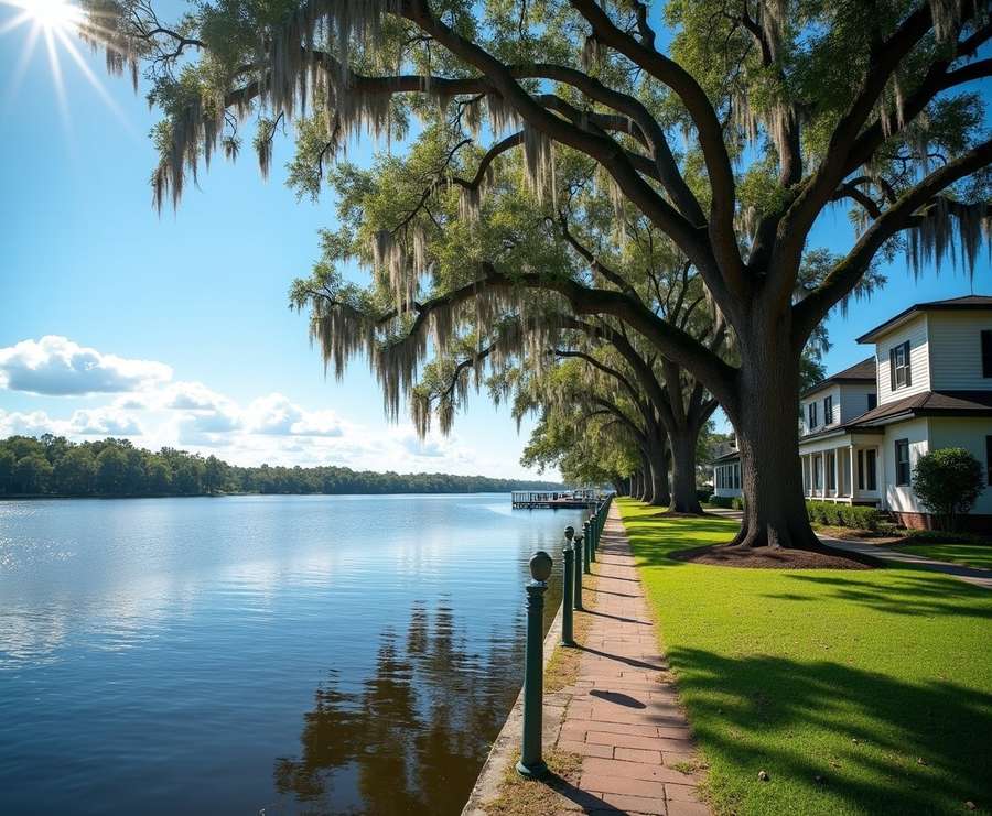 Historic homes by the St. Johns River in Green Cove Springs