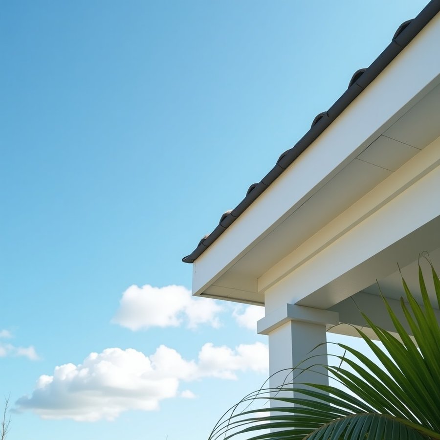 New standing-seam metal roof on a Florida home against a blue sky