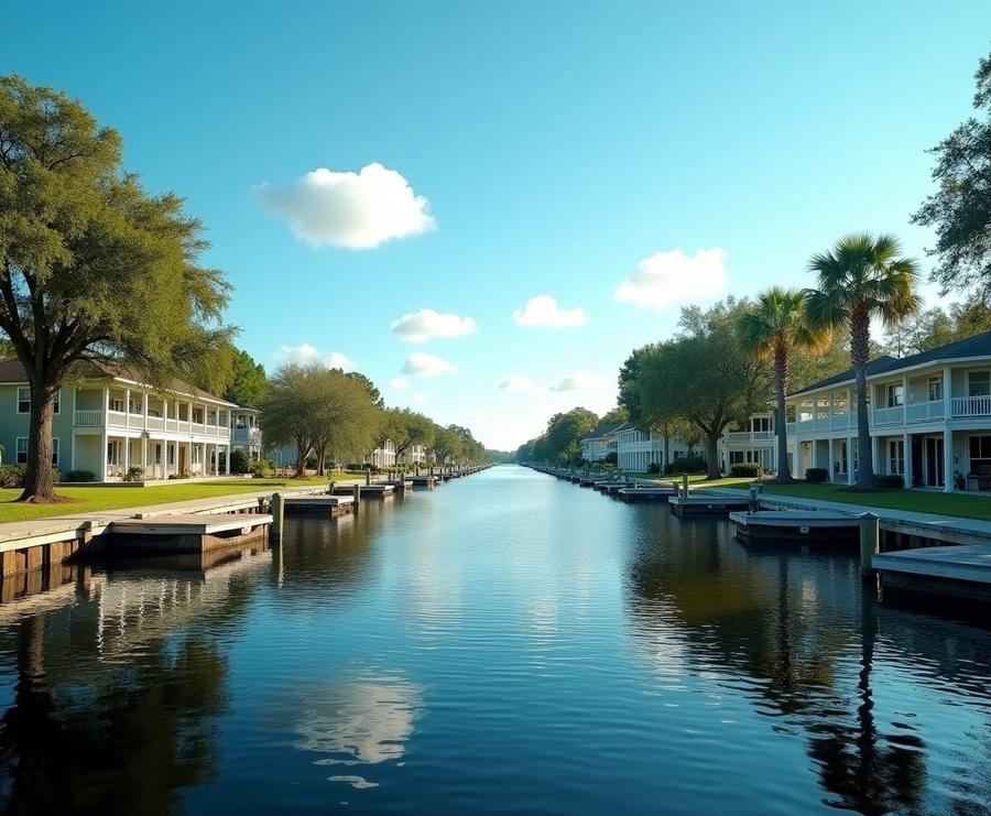 Homes and docks along the Halifax River in Ormond Beach