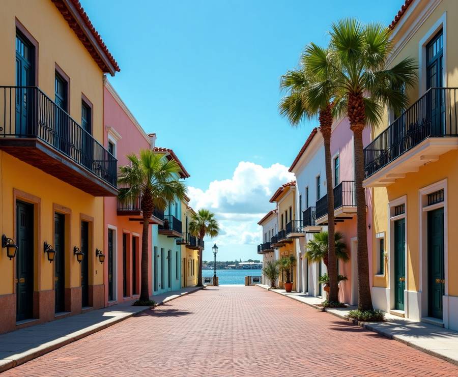 Historic coquina houses near the Matanzas bayfront in St. Augustine
