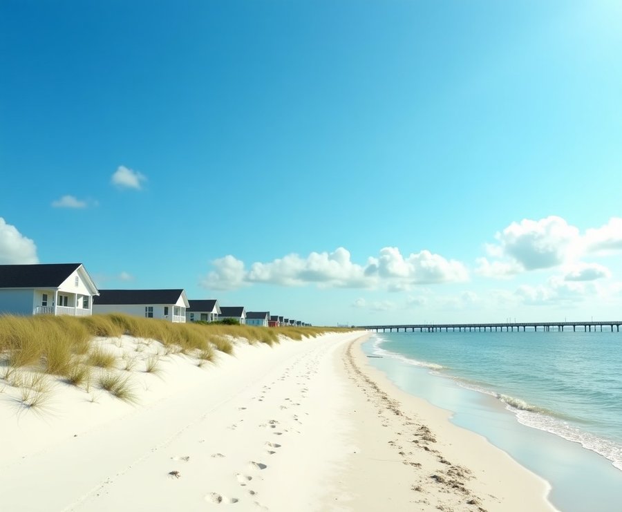 Beach homes near the St. Augustine Inlet on Vilano Beach