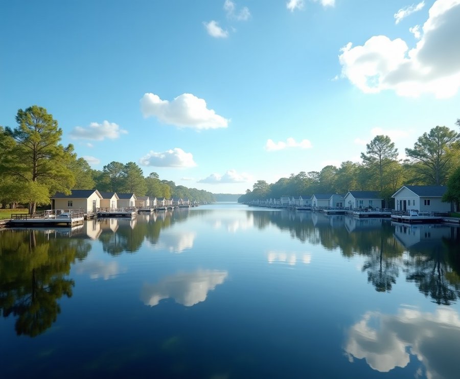 Lakefront homes and docks on Doctors Lake at Fleming Island