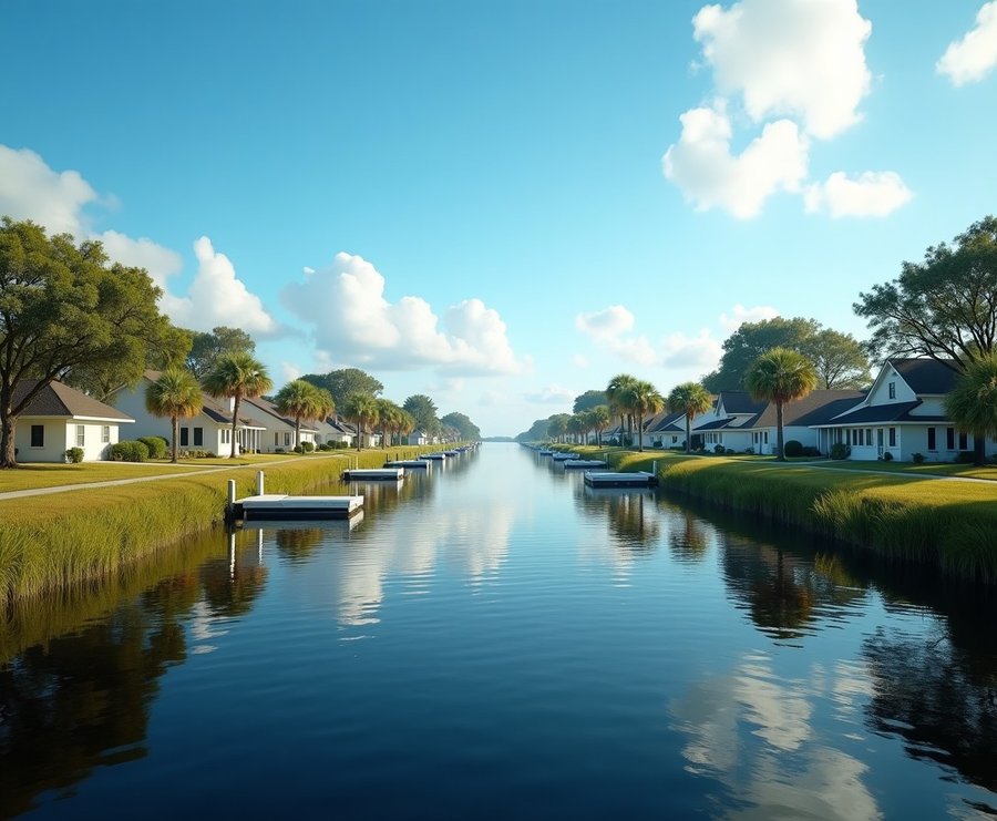 Homes and docks along the Intracoastal in Palm Valley